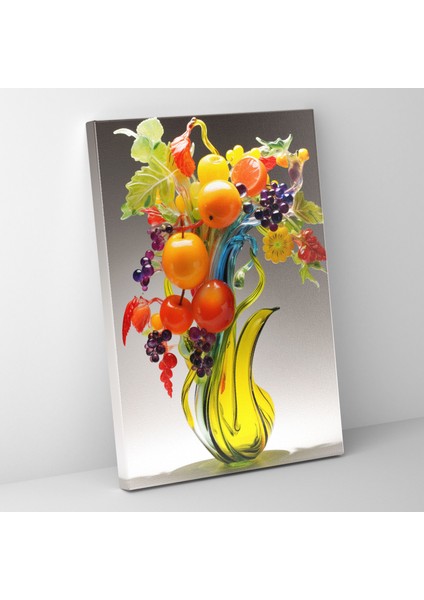 Gerçekçi Cam Heykel Ev Dekorasyonu - Şıklık ve Canlılık Dolu Gerçekçi Cam Heykel Çok Renkli Meyveler