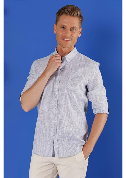 G 1555 Slim Fit Koyu Mavi Klasik Gömlek modelleri