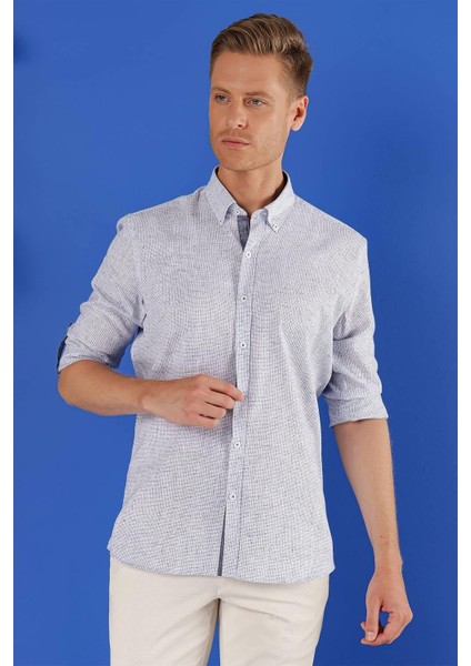 G 1555 Slim Fit Koyu Mavi Klasik Gömlek indirimleri