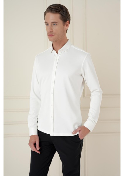 G 1583 Slim Fit Ekru Klasik Gömlek fiyatları