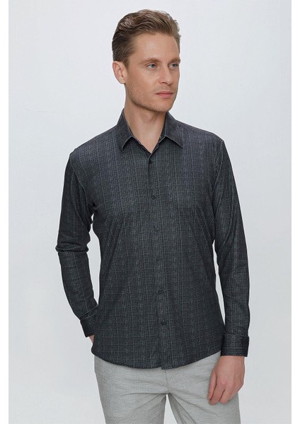 G 1525 Slim Fit Siyah Spor Gömlek indirimleri