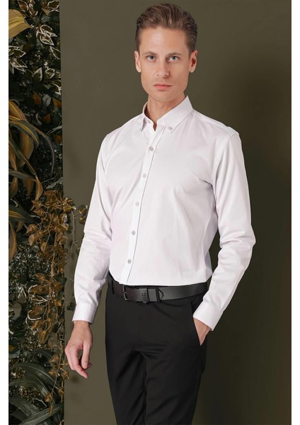 Gk 711 Slim Fit Taş Klasik Gömlek modelleri