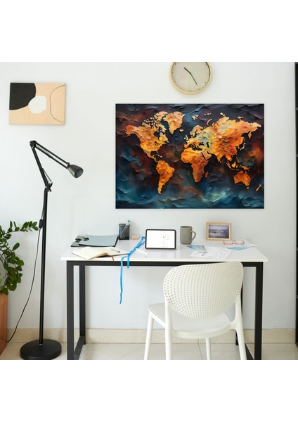Yağlı Boya Dünya Haritası Kanvas Tablo - Dünya Haritası Ev Dekorasyonu Duvar Dekorasyonu Kanvas Baskı fiyatları