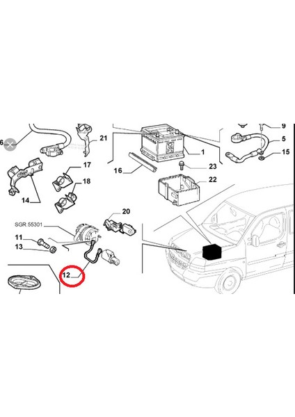 Fıat Tesısat Doblo-Albea-Palıo Alternator Kablosu