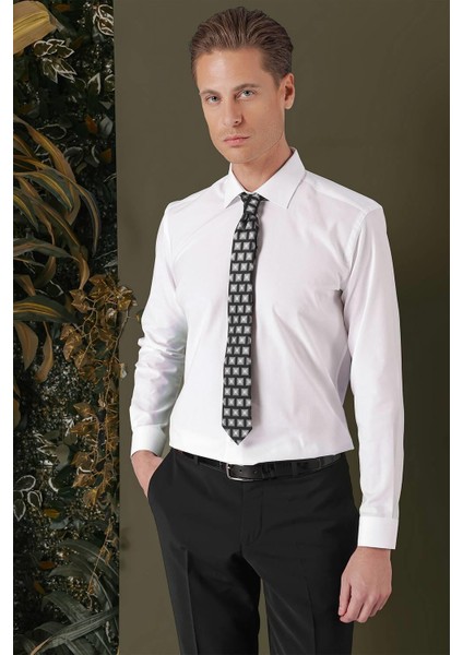 Gk 709 Slim Fit Beyaz Klasik Gömlek fiyatları