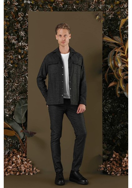 G 1560 Slim Fit Siyah Klasik Gömlek