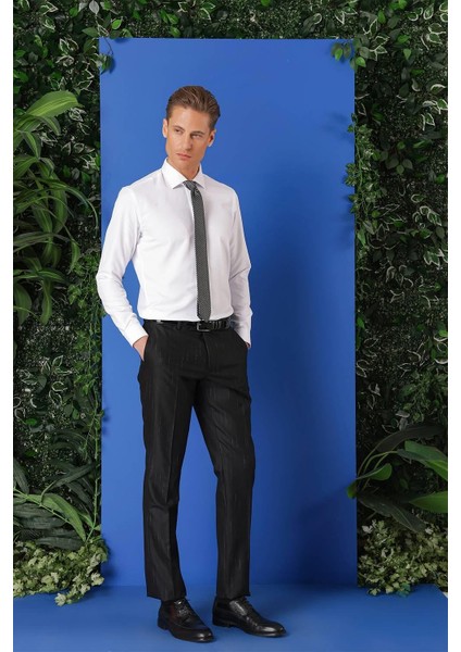 Gk 719 Slim Fit Dokulu Pamuklu Klasik Beyaz Gömlek indirimleri