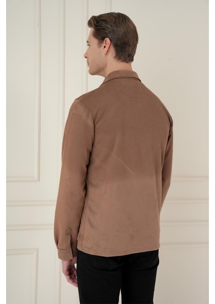 G 1578 Slim Fit Camel Klasik Gömlek fırsatları