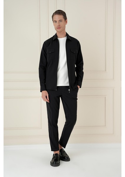 G 1582 Slim Fit Siyah Klasik Gömlek
