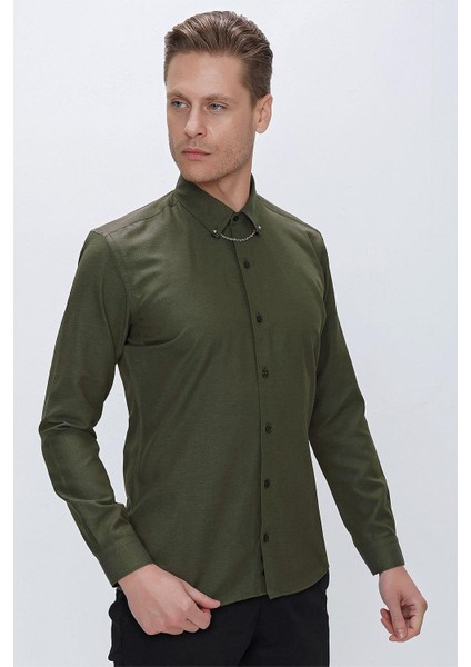 Gk 664 Slim Fit Nefti Klasik Gömlek fiyatları