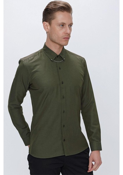 Gk 664 Slim Fit Nefti Klasik Gömlek modelleri