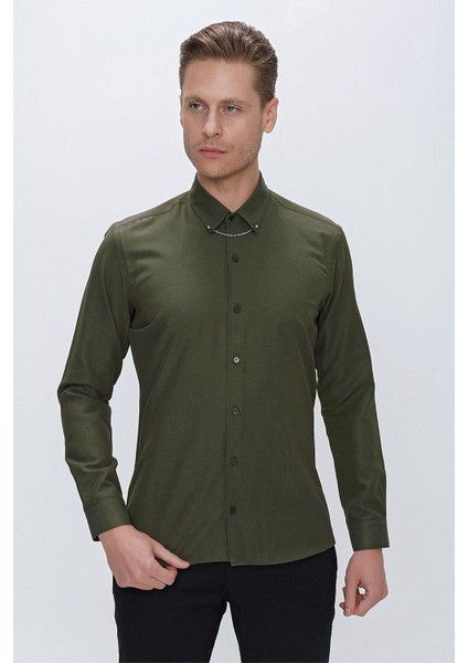 Gk 664 Slim Fit Nefti Klasik Gömlek fırsatları