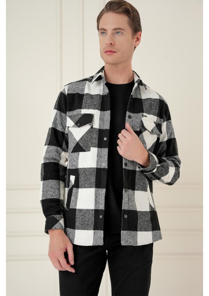 G 1579 Slim Fit Siyah-Beyaz Klasik Gömlek fiyatları