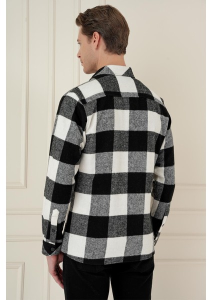 G 1579 Slim Fit Siyah-Beyaz Klasik Gömlek fırsatları