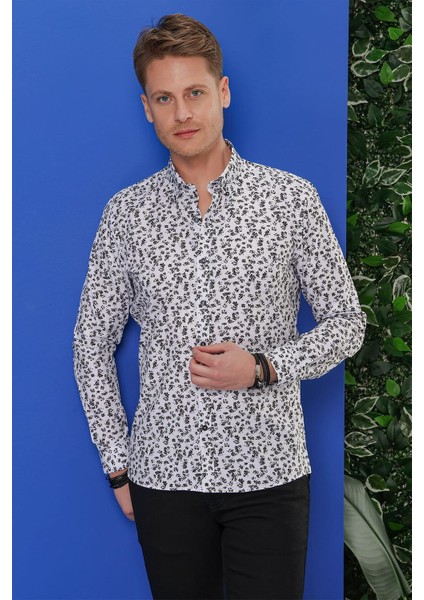 G 1546 Slim Fit Beyaz Klasik Gömlek modelleri