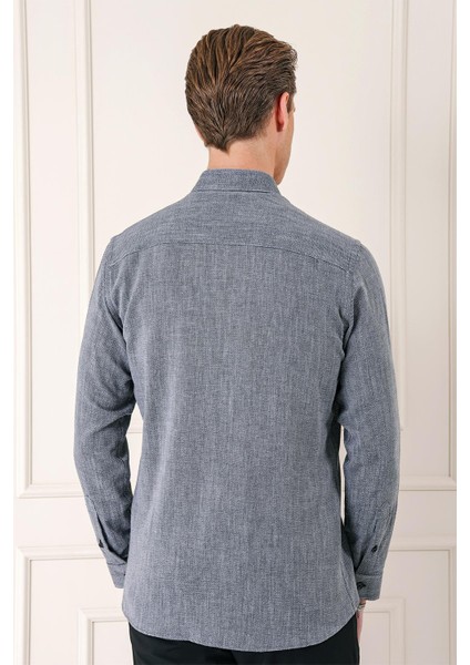 Slim Fit Düğmeli Yaka %100 Pamuk Klasik Siyah Gömlek Gk 723 indirimleri