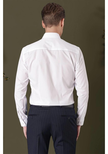 Gk 711 Slim Fit Beyaz Klasik Gömlek indirimleri