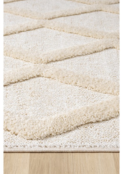 Mılan Krem Bej Yumuşak Bukleli ve Havlı Iskandinav Makine Dokuma Halı Oturma Odası Salon Mutfak Antre indirimleri