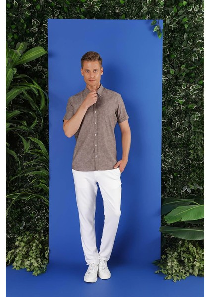 G 1556 Slim Fit Füme Klasik Gömlek