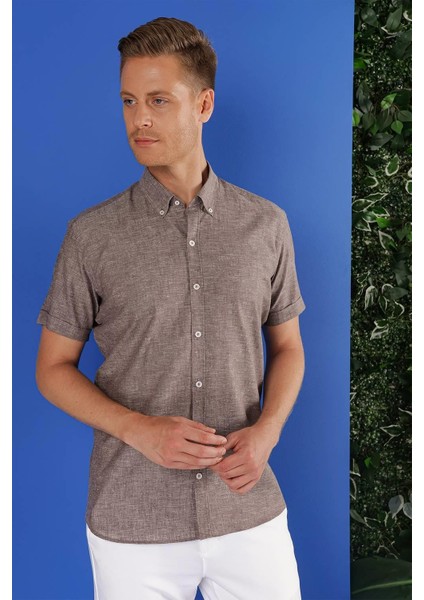 G 1556 Slim Fit Füme Klasik Gömlek fırsatları