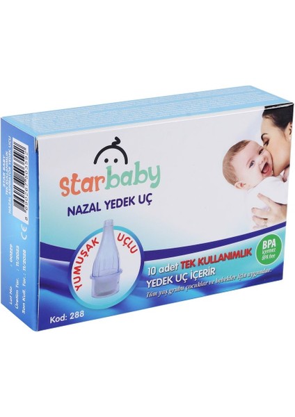 Nazal Yedek Uçlar - Yumuşak ve Esnek Malzeme ile Nazik Temizlik, 10'lu Paket, Bebekler İçin Ergonomik Tasarım fiyatları