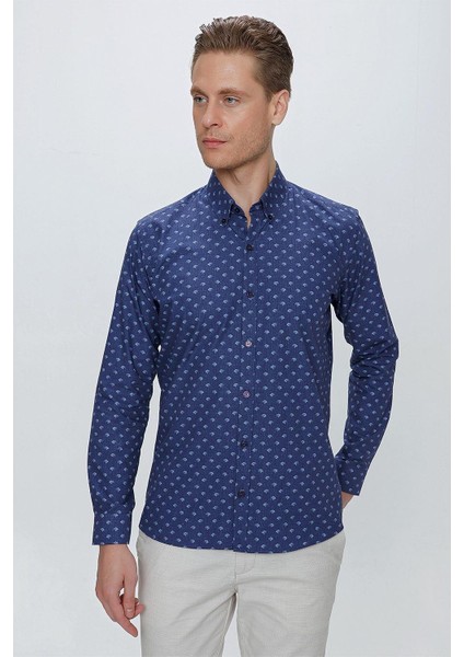 G 1518 Slim Fit Lacivert Spor Gömlek fiyatları