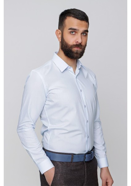 Gk 636 Mavi Klasik Gömlek modelleri