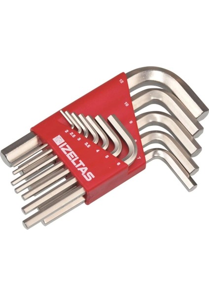 12 Parça Altı Köşe Allen Anahtar Seti - Dayanıklı Çelik, 1.5-12 mm, Yerli Üretim, Mavi Renk, Ergonomik Tasarım