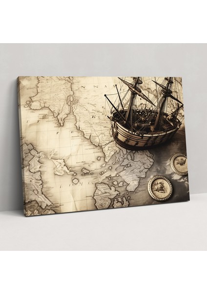 Zamanın Ötesinde Seyahat Kanvas Tablo - Seyahat Kanvas Duvar Sanatı Nostalji Vintage Fotoğraf