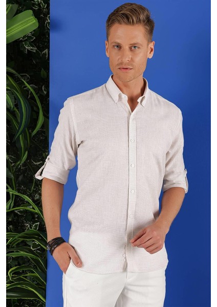G 1555 Slim Fit Taş Klasik Gömlek fiyatları