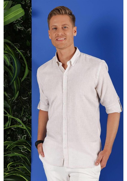 G 1555 Slim Fit Taş Klasik Gömlek modelleri