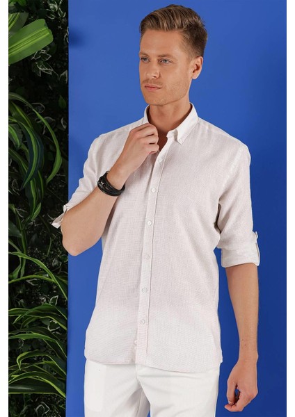 G 1555 Slim Fit Taş Klasik Gömlek fırsatları