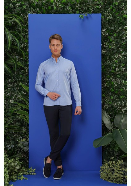 Gk 678 Slim Fit Mavi Klasik Gömlek indirimleri