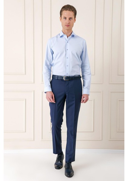Gk 720 Slim Fit Dokulu Pamuklu Klasik Mavi Gömlek fiyatları