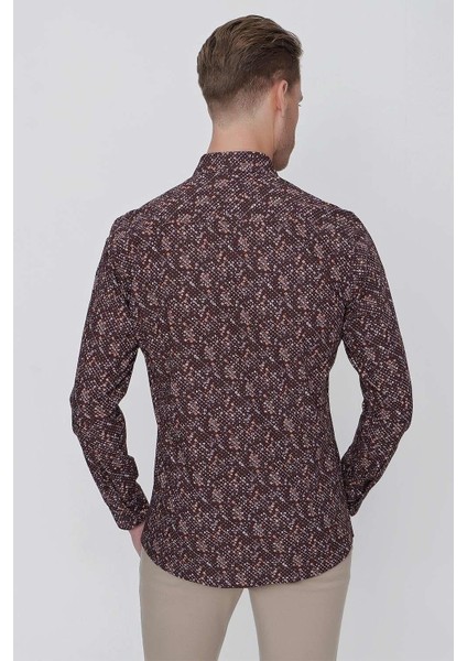 G 1520 Slim Fit Kahve Spor Gömlek indirimleri