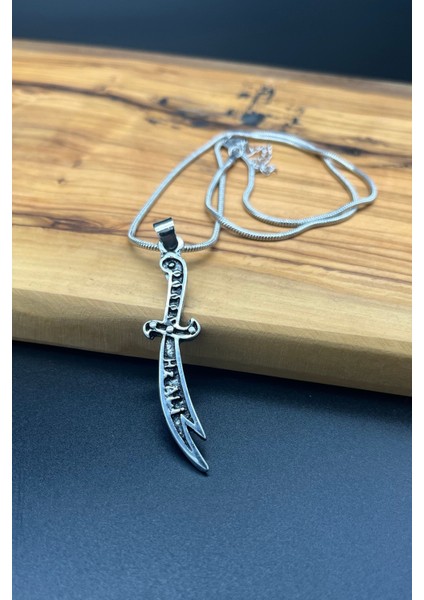 Hz. Ali Zülfikar Tasarımlı Çelik Kılıç Kolye | Paslanmaz Çelik Dini Erkek Kolye Unisex Kolye fırsatları