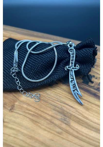 Hz. Ali Zülfikar Tasarımlı Çelik Kılıç Kolye | Paslanmaz Çelik Dini Erkek Kolye Unisex Kolye