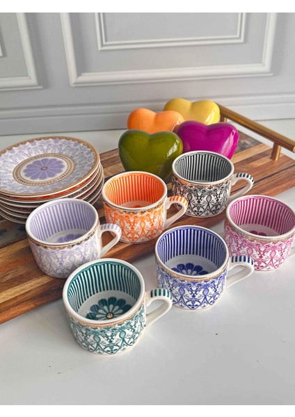 Türk Kahve Fincanı Flower 6 Kişilik 12 Parça fiyatları