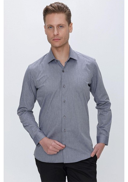 Gk 675 Slim Fit Füme Klasik Gömlek