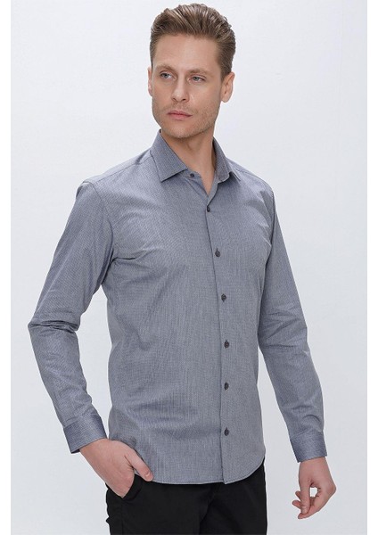 Gk 675 Slim Fit Füme Klasik Gömlek fiyatları