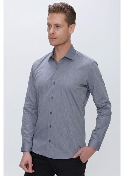 Gk 675 Slim Fit Füme Klasik Gömlek modelleri