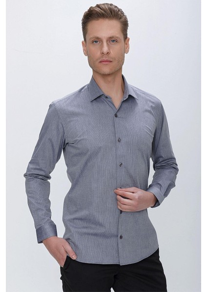 Gk 675 Slim Fit Füme Klasik Gömlek fırsatları