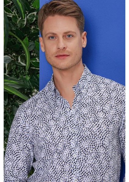 G 1539 Slim Fit Beyaz Klasik Gömlek indirimleri