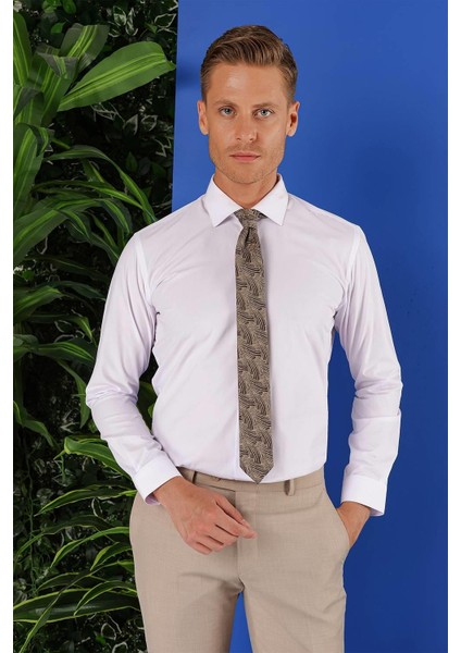 Gk 689 Slim Fit Beyaz Klasik Gömlek indirimleri