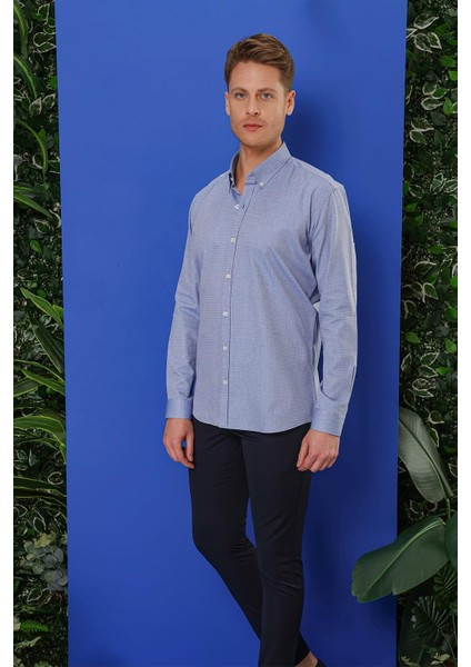 Gk 678 Slim Fit Koyu Mavi Klasik Gömlek modelleri