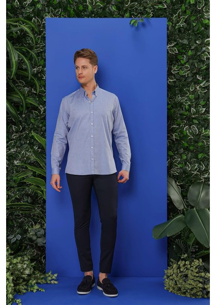 Gk 678 Slim Fit Koyu Mavi Klasik Gömlek indirimleri