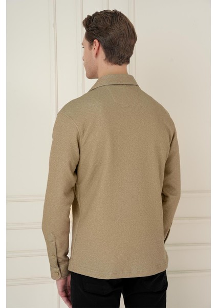 G 1581 Slim Fit Camel Klasik Gömlek fırsatları