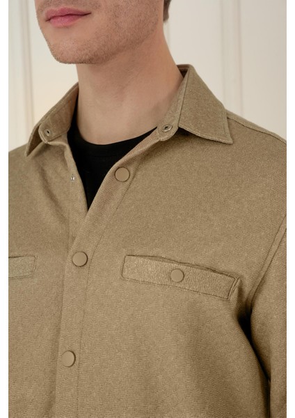 G 1581 Slim Fit Camel Klasik Gömlek indirimleri