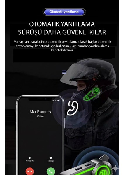 A30 Motosiklet Bluetooth Kask Kulaklığı Yüksek Ses ve Mikrofon Kalitesi fırsatları