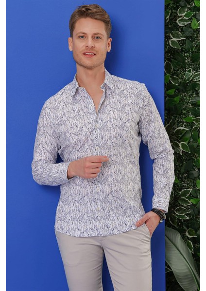 G 1540 Slim Fit Beyaz Klasik Gömlek